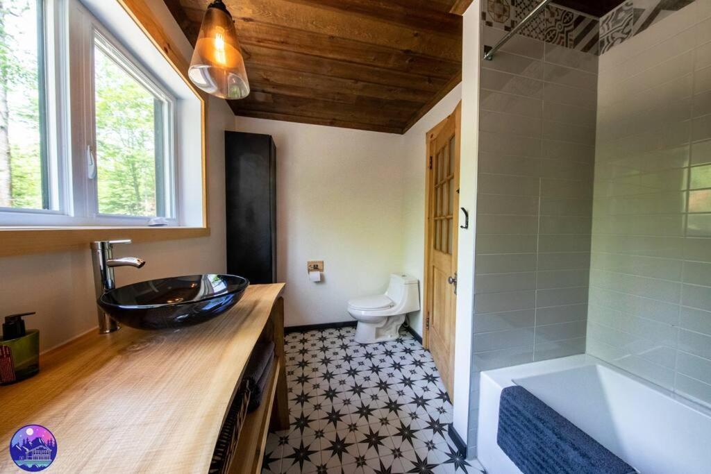 Chalet Deschamps- Spa- Chien Accepte- Nature- Estrie Mansonville 외부 사진